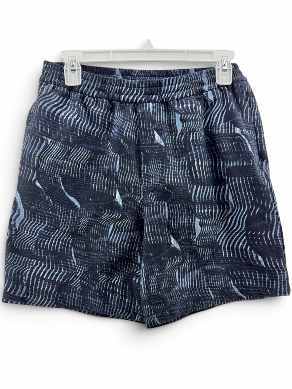 Outdoor Voices Navy Blue Patterned Anytime Rec Shorts Size Size Small